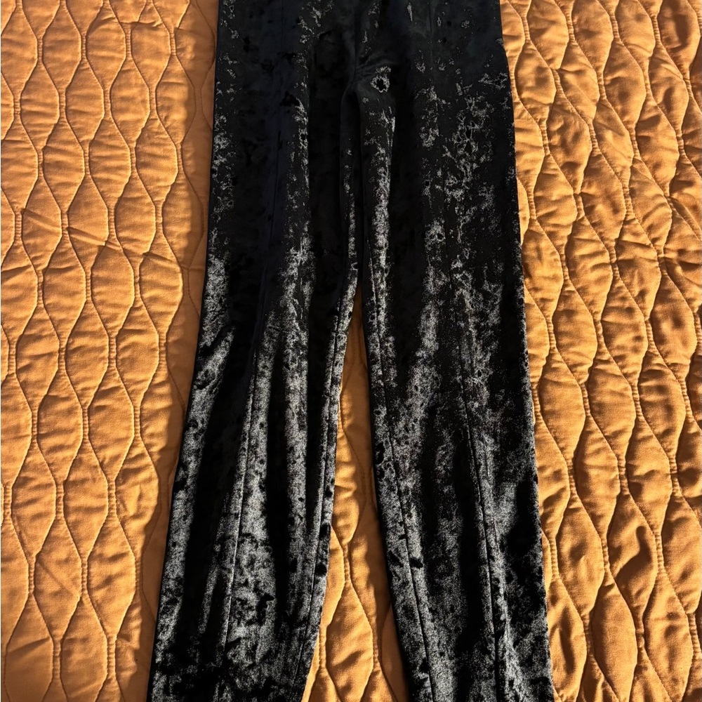 Good American Black Velvet Trousers